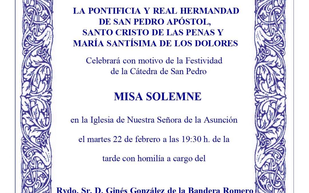 Solemne Misa – Cátedra de San Pedro