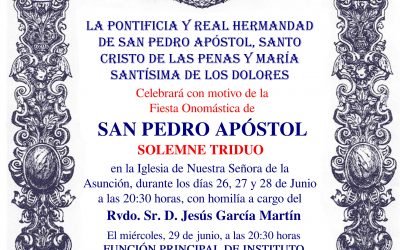 Solemne Triduo – Onomástica de San Pedro Apóstol